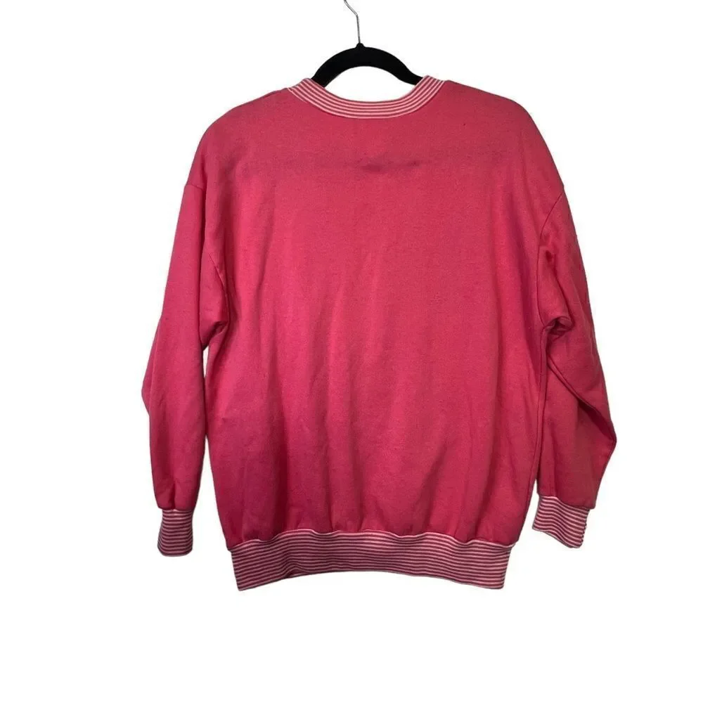 90s Spell out vintage sweater size M bubblegum pink - Picture 5 of 16